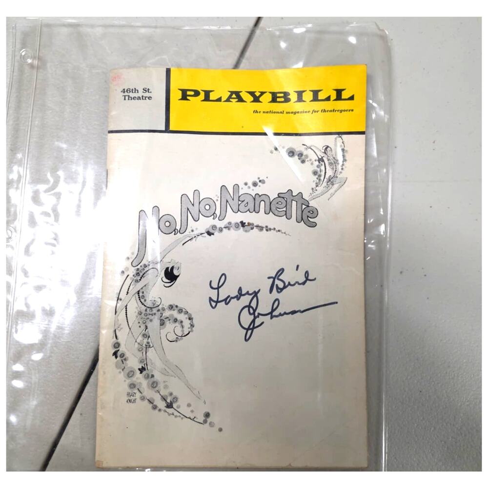 LadyBirdJohnson Signed Playbill No No Nanette 46th St Theatre Autograph Broadway